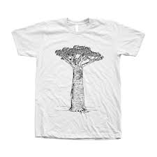 Mens Tree Tshirt Hand Screen Print American Apparel Crew