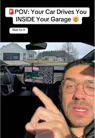 Tesla inside Garage Sensing People around It