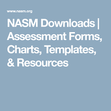 Nasm Downloads Assessment Forms Charts Templates