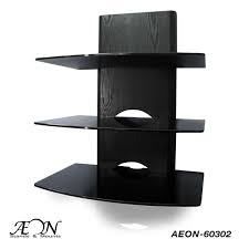 Component Shelves With Three Tier Wood Grain Glass Shelves Free Shipping Av Express