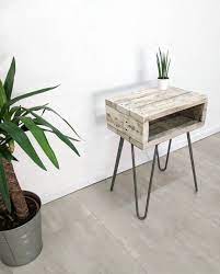 table dappoint retro noa en bois flotte finition plante etsy table de chevet table de nuit table basse bois