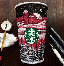 Starbucks Invites Customers To Create Red Cup Art Cup Art Starbucks Cup Drawing Coffee Cup Art