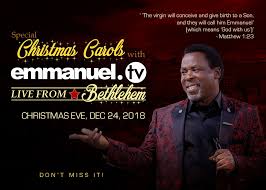 11,527 likes · 531 talking about this. Tb Joshua On Twitter Emmanuel Tv Will Present A Special Christmas Carol Programme Live From Bethlehem The Birthplace Of Our Lord Jesus Christ Don T Miss This Historic Event On The 24th Of