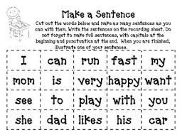 Make A Sentence Game Great For Morning Work Kinder Sight Words Spanish Etc By Smarchand001 Kindergarten Writing Sentence Writing First Grade Writing