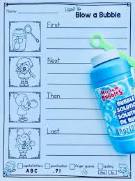 True, it's just a little puff of air trapped inside a thin film of soap and water but its precise spherical shape and beautiful, swirling colors make it a true wonder of science! How To Blow A Bubble Freebie Procedural Writing Kindergarten Writing Freewriting