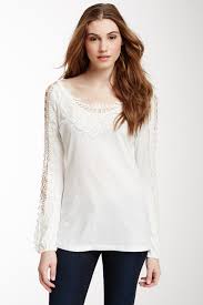 monoreno embroidered sleeve blouse hautelook