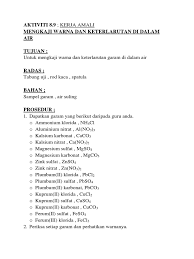 Cikgu ma han singuru cemerlang kimia smk kamarul ariffinlink untuk nota ringkas garam. Eksperimen Analisis Kualitatif Garam