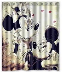 Disney Discovery Mickey And Minnie In Love Shower Curtain Mickey Mouse Shower Curtain Disney Shower Curtain Disney Bathroom