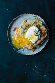 Savory Vegetable Pancakes With Poached Eggs Recipe Vegetable Pancakes Recipes Food