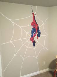Selection of 4000 dealers · more than 5 mio products Diy Superhero Wall Art Handpainted Spider Web With Pottery Barn Kids Spiderman Decal I Dry Brushed Flat White Spiderman Room Spiderman Bedroom Superhero Room