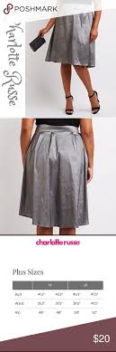 charlotte russe plus size silver party skirt