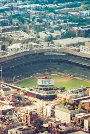 Chicago Print Wrigley Field Chicago Cubs Aerial