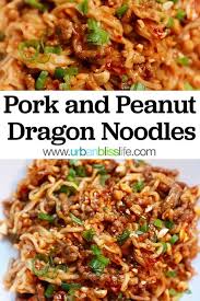 Pork And Peanut Dragon Noodles Recipe Asian Noodle Recipes Spicy Recipes Pork Recipes