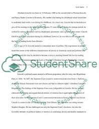 Abraham Lincoln Biography Essay Example Topics And Well Written Essays 500 Words
