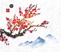 Sakura tree canvas, sakura canvas print, watercolor tree, tree blossom poster, oil painting landscap. Cherry Sakura Tree Branch In Blossom Stock Vector Colourbox