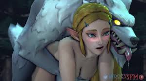 Zelda gets fucked by a big wolf while Link is away | HentaiSmile.com