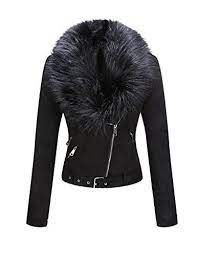 Bellivera Womens Faux Fur Collar Suede Leather Short Jack Https Www Amazon Com Dp B07dfznc5k Re Faux Suede Shorts Faux Fur Collar Womens Faux Suede Jacket