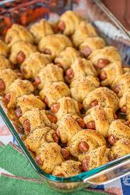 Glazed Pigs In A Blanket Pigs In A Blanket Baked In A Sweet And Savory Brown Sugar Glaze Took These To A Party And They Were Gone Tailgate Food Food Recipes