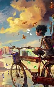 Find the best music wallpaper hd on wallpapertag. Boy On Bike Music Notes Drawing Android Wallpaper Free Download