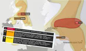 The yellow alert covers the south of england and london from 3am to 8pm on it's likely that some coastal routes, sea fronts and coastal communities affected by spray and/or large waves. Met Office Red Warning For Snow What Does It Mean Should You Travel In The Snow Weather News Express Co Uk