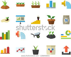 Color Flat Icon Set Fertilizer Flat Stock Vector Royalty