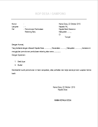 Contoh Surat Permohonan Pembukaan Rekening Bumdes