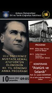 Ulu Önderimiz Mustafa Kemal Atatürk'ün Ölümünün 83. Yıl Dönümü Anma  Programı