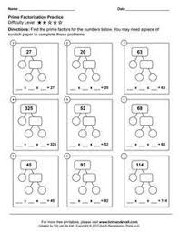 Prime Factorization Worksheets Prime Factorization Worksheet Prime Factorization Prime Factorization Activity