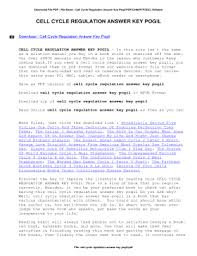 Cell Cycle Regulation Pogil Answers Key Pdf Fill Online Printable Fillable Blank Pdffiller