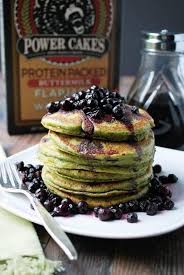 Wild Blueberry Matcha Protein Pancakes Recipe Protein Pancakes Food Eat