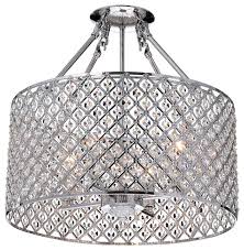 Complement your décor with a flush mount light fixture, available in a variety of styles and sizes. Marya 4 Light Chrome Beaded Drum Semi Flush Mount Chandelier Glam Lighting Traditional Flush Mount Ceiling Lighting By Edvivi Llc Houzz