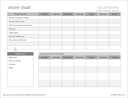 free kids chore chart template