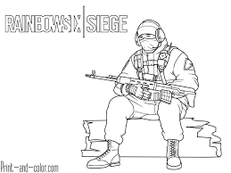 Rainbow Six Siege 6 Coloring Page Glaz Spetsnaz Coloring Pages Rainbow Print