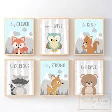 Woodland Animals Wall Art Woodland Animals Quotes Nursery Etsy Woodland Animal Wall Art Nursery Canvas Nursery Prints Boy