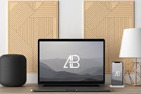 Modern Macbook Pro And Iphone X On Desk Mockup Free Iphone X Macbook Mockup Psd Desk Office Macbook Mockup Desk Macbook Pro