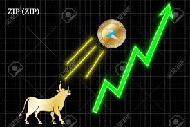 Gold Bull Throwing Up Zip Zip Cryptocurrency Golden Coin Up