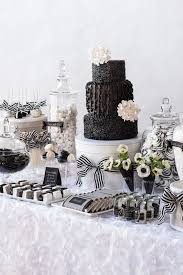 Black And White Bridal Shower Ideas Wedding Dessert Table White Desserts White Dessert Tables
