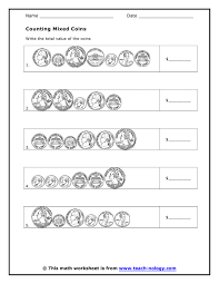 Counting Mixed Coins Worksheet Free From Teachnology Teaching Money Worksheets Math Intervention