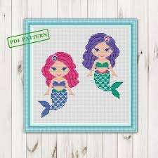 A quick tour through our collection of cross stitch mermaids!! Cute Modern Cross Stitch Cross Stitch Pattern Goldfish The Little Mermaid Cross Stitch Girl Cross Stitch Mermaid Embroidery Pdf Mosaic Making Craft Supplies Tools Vadel Com