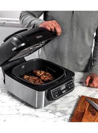 Ninja Foodie Ag301uk Health Grill And Air Fryer Grey In 2020 Crispy Chips Grilling Recipes Cooking Temperatures