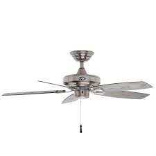 I have a ceiling fan with a light. Hampton Bay Gazebo Ii 42 In Indoor Outdoor Brushed Nickel Ceiling Fan Yg187 Bn The Home Depot Ceiling Fans Without Lights Ceiling Fan Outdoor Ceiling Fans