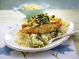 Skrei Im Prosecco Risotto Bett Rezept Rezepte Zitronen Risotto Einfache Gerichte
