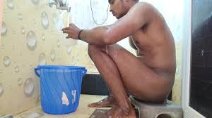 Hot and sexy boy and her black big cock bathing