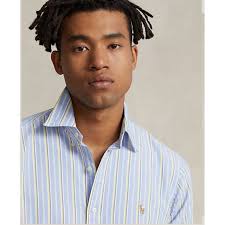 Polo Ralph Lauen Oxford Shirt Men 2XL Blue Striped OCBD Flesh Pony Prep NWT  125