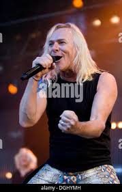 Bernie Shaw, singer and frontman of the British rock band Uriah Heep live  at the A Magic Night Of Rock Open Air at the Heitere Stock Photo