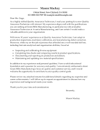 Use the middle paragraph to highlight elements from your resume by borrowing keywords from the job posting. Quality Assurance Tech Cover Letter Examples Livecareer