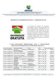 PROGRAMA UNIVERSIDADE GRATUITA - 1º SEMESTRE DE 2024 A Comissão de Seleção  do Programa Universidade Gratuita, da Universida