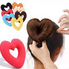Amazon.com : HEART DONUT BUN WRAPS HAIR RING FLOWER BUD CLIP SET HAIR UPDO  MAKER HAIRDRESSING : Beauty & Personal Care