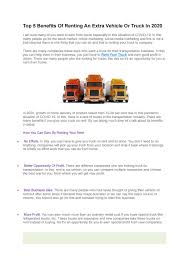 Based on reviews of available public data, rent increase percentages of about 2% were typical across the u.s. Top 5 Benefits Of Renting An Extra Vehicle Or Truck In 2020 By The Fleetmarket Issuu