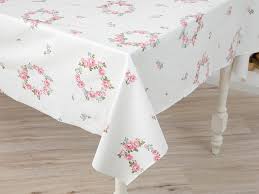 Flower Wreath Pvc Masa Ortusu 100x140 Cm Pembe Mavi English Home